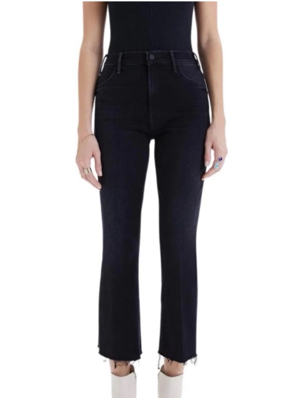 MOTHER Hustler Ankle Fray Jeans in Encounters At Night